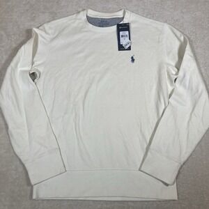 NWT Polo Ralph Lauren Performance Classic Long Sleeve T-Shirt Small Cream *Read